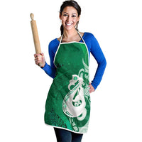 New Zealand Matariki Apron Maori Manaia Galaxy Silver Fern Green Color