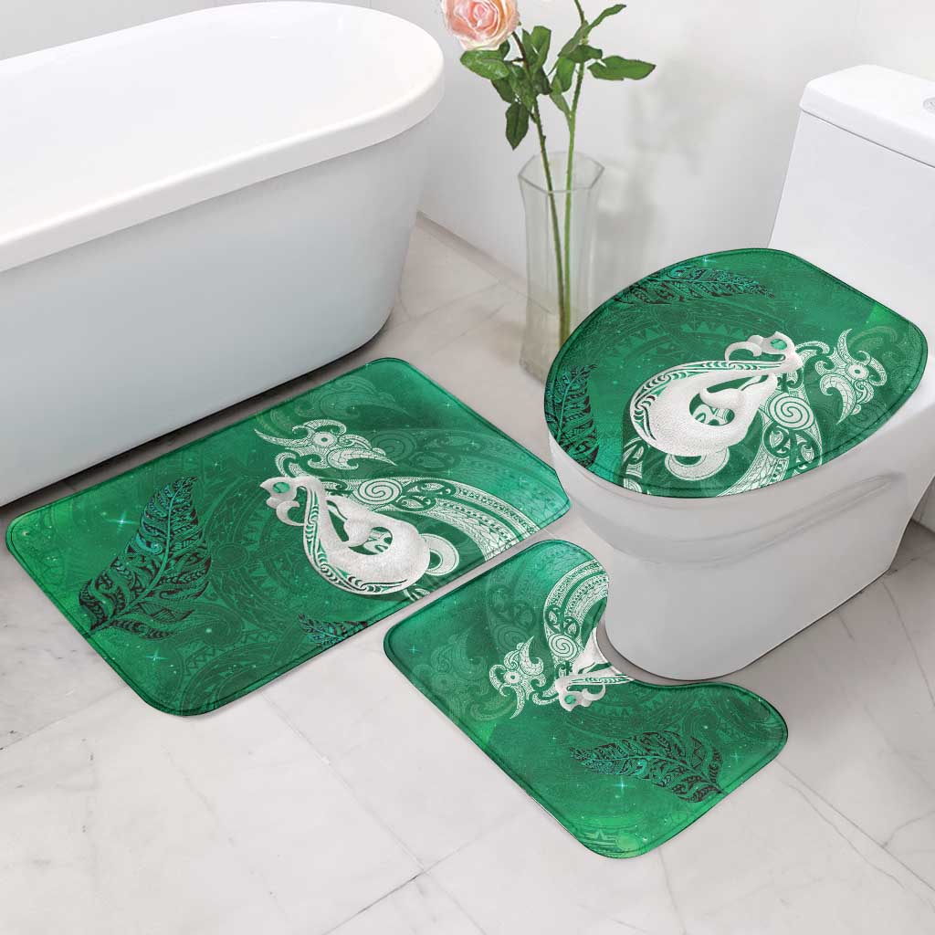 New Zealand Matariki Bathroom Set Maori Manaia Galaxy Silver Fern Green Color