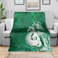 New Zealand Matariki Blanket Maori Manaia Galaxy Silver Fern Green Color