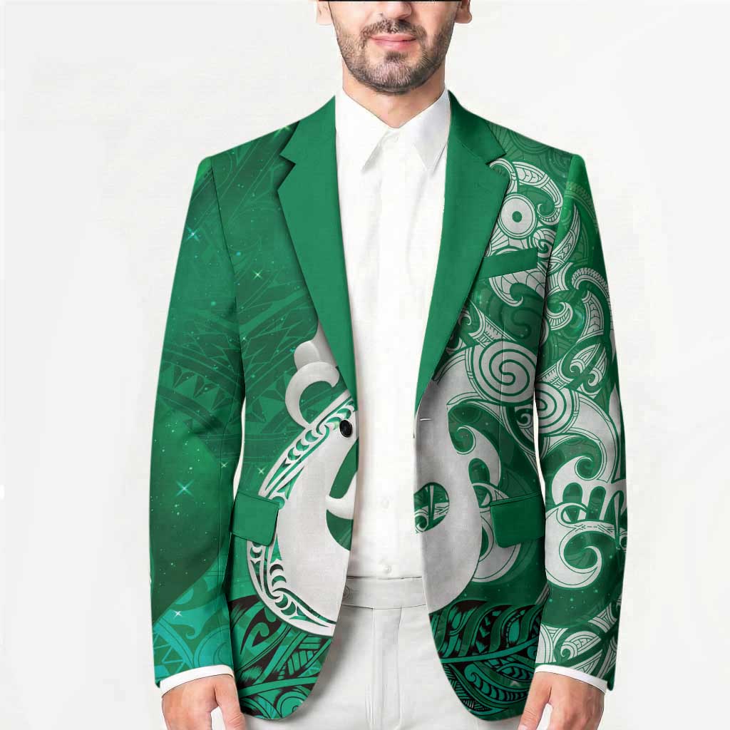 New Zealand Matariki Blazer Maori Manaia Galaxy Silver Fern Green Color