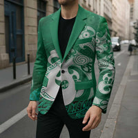 New Zealand Matariki Blazer Maori Manaia Galaxy Silver Fern Green Color