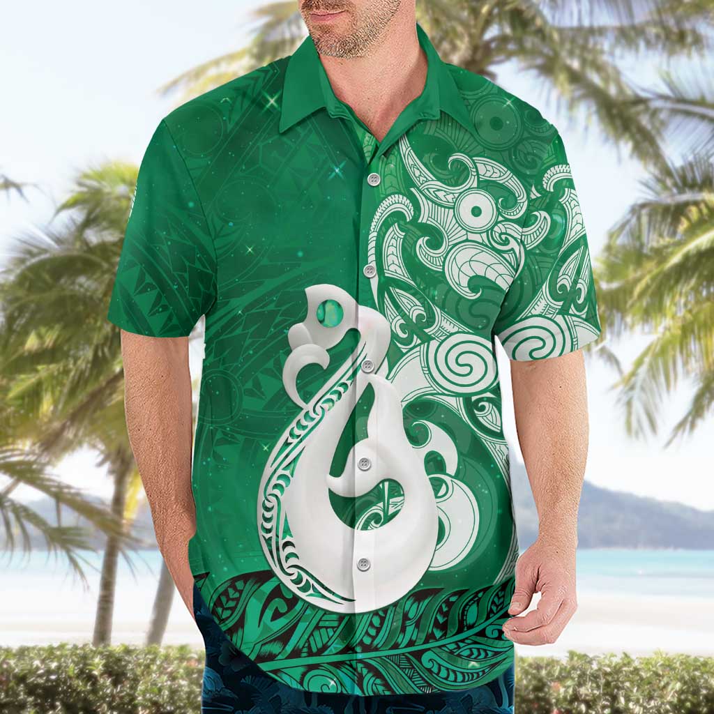 New Zealand Matariki Hawaiian Shirt Maori Manaia Galaxy Silver Fern Green Color LT22 - Polynesian Pride