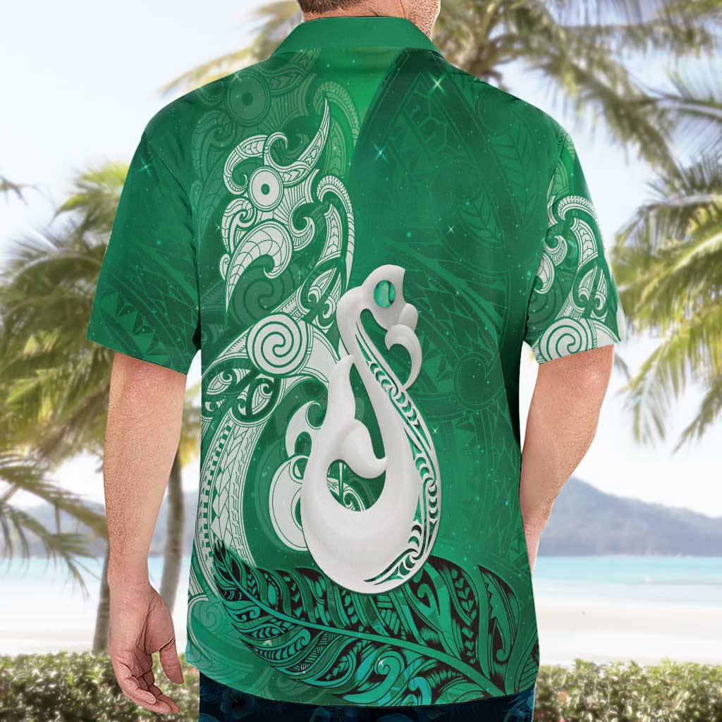 New Zealand Matariki Hawaiian Shirt Maori Manaia Galaxy Silver Fern Green Color LT22 - Polynesian Pride