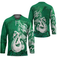 New Zealand Matariki Hockey Jersey Maori Manaia Galaxy Silver Fern Green Color LT22 - Polynesian Pride