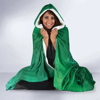 New Zealand Matariki Hooded Blanket Maori Manaia Galaxy Silver Fern Green Color