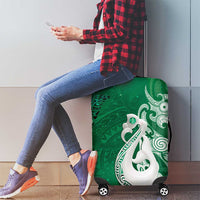 New Zealand Matariki Luggage Cover Maori Manaia Galaxy Silver Fern Green Color LT22 - Polynesian Pride