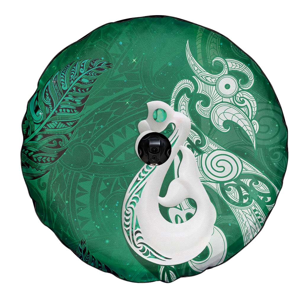 New Zealand Matariki Spare Tire Cover Maori Manaia Galaxy Silver Fern Green Color LT22 - Polynesian Pride