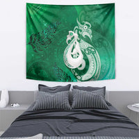 New Zealand Matariki Tapestry Maori Manaia Galaxy Silver Fern Green Color