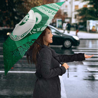 New Zealand Matariki Umbrella Maori Manaia Galaxy Silver Fern Green Color