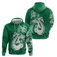 New Zealand Matariki Zip Hoodie Maori Manaia Galaxy Silver Fern Green Color LT22 - Polynesian Pride