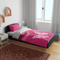 New Zealand Breast Cancer Awareness Bedding Set Pink Ribbon Butterfly Maori Pattern