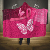 New Zealand Breast Cancer Awareness Hooded Blanket Pink Ribbon Butterfly Maori Pattern
