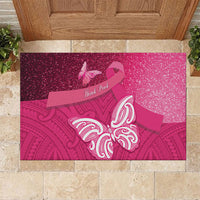 New Zealand Breast Cancer Awareness Rubber Doormat Pink Ribbon Butterfly Maori Pattern