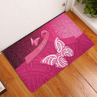 New Zealand Breast Cancer Awareness Rubber Doormat Pink Ribbon Butterfly Maori Pattern