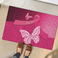 New Zealand Breast Cancer Awareness Rubber Doormat Pink Ribbon Butterfly Maori Pattern