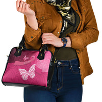 New Zealand Breast Cancer Awareness Shoulder Handbag Pink Ribbon Butterfly Maori Pattern