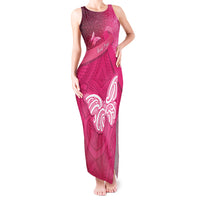 New Zealand Breast Cancer Awareness Tank Maxi Dress Pink Ribbon Butterfly Maori Pattern