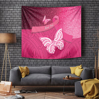 New Zealand Breast Cancer Awareness Tapestry Pink Ribbon Butterfly Maori Pattern