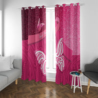 New Zealand Breast Cancer Awareness Window Curtain Pink Ribbon Butterfly Maori Pattern