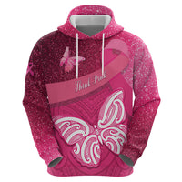 New Zealand Breast Cancer Awareness Zip Hoodie Pink Ribbon Butterfly Maori Pattern LT22 - Polynesian Pride