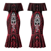 New Zealand Maori Language Week Couples Matching Mermaid Dress and Hawaiian Shirt Te Wiki O Te Reo Maori Hei Tiki LT22 - Polynesian Pride