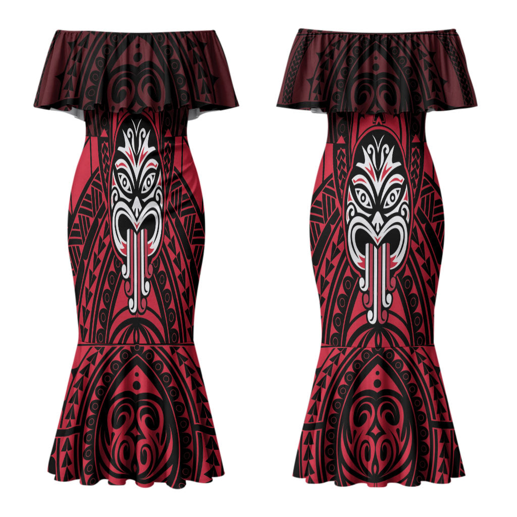 New Zealand Maori Language Week Couples Matching Mermaid Dress and Long Sleeve Button Shirt Te Wiki O Te Reo Maori Hei Tiki LT22 - Polynesian Pride