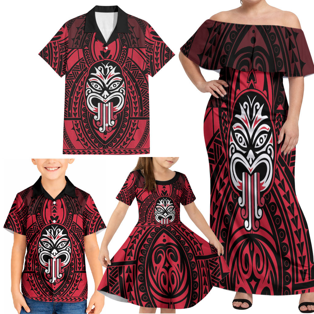 New Zealand Maori Language Week Family Matching Off Shoulder Maxi Dress and Hawaiian Shirt Te Wiki O Te Reo Maori Hei Tiki LT22 - Polynesian Pride