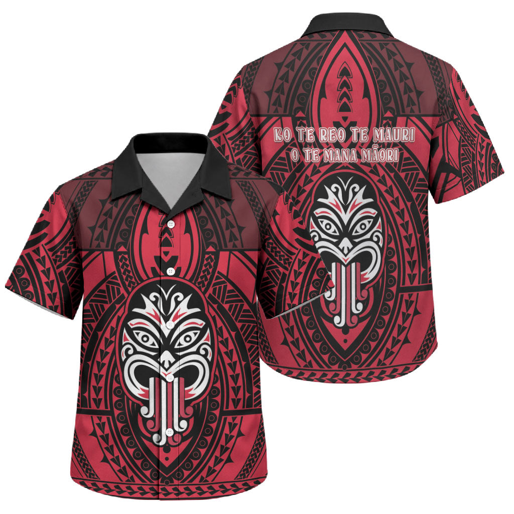New Zealand Maori Language Week Family Matching Summer Maxi Dress and Hawaiian Shirt Te Wiki O Te Reo Maori Hei Tiki LT22 Son's Shirt Red - Polynesian Pride