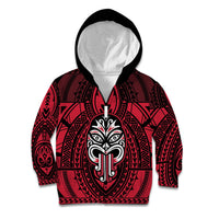 New Zealand Maori Language Week Kid Hoodie Te Wiki O Te Reo Maori Hei Tiki LT22 Zip Hoodie Red - Polynesian Pride