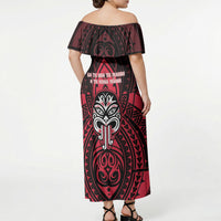 New Zealand Maori Language Week Off Shoulder Maxi Dress Te Wiki O Te Reo Maori Hei Tiki LT22 - Polynesian Pride