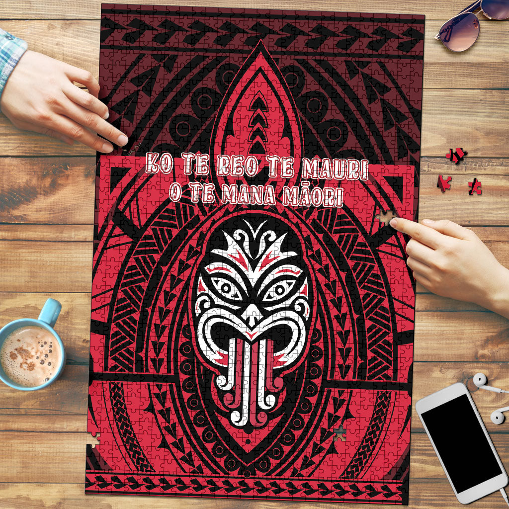 New Zealand Maori Language Week Puzzle Te Wiki O Te Reo Maori Hei Tiki LT22 Red - Polynesian Pride