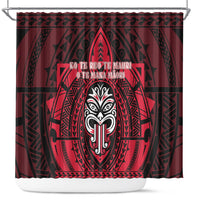 New Zealand Maori Language Week Shower Curtain Te Wiki O Te Reo Maori Hei Tiki LT22 Red - Polynesian Pride