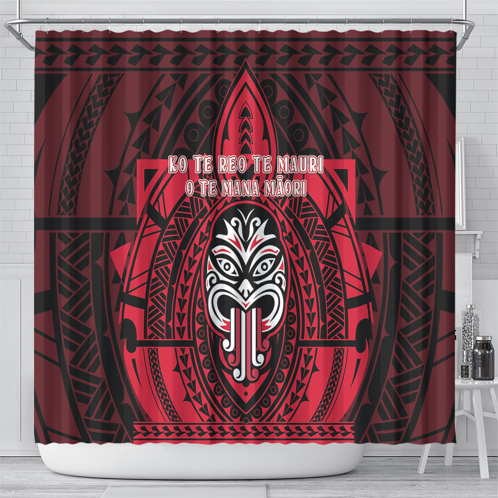 New Zealand Maori Language Week Shower Curtain Te Wiki O Te Reo Maori Hei Tiki LT22 - Polynesian Pride