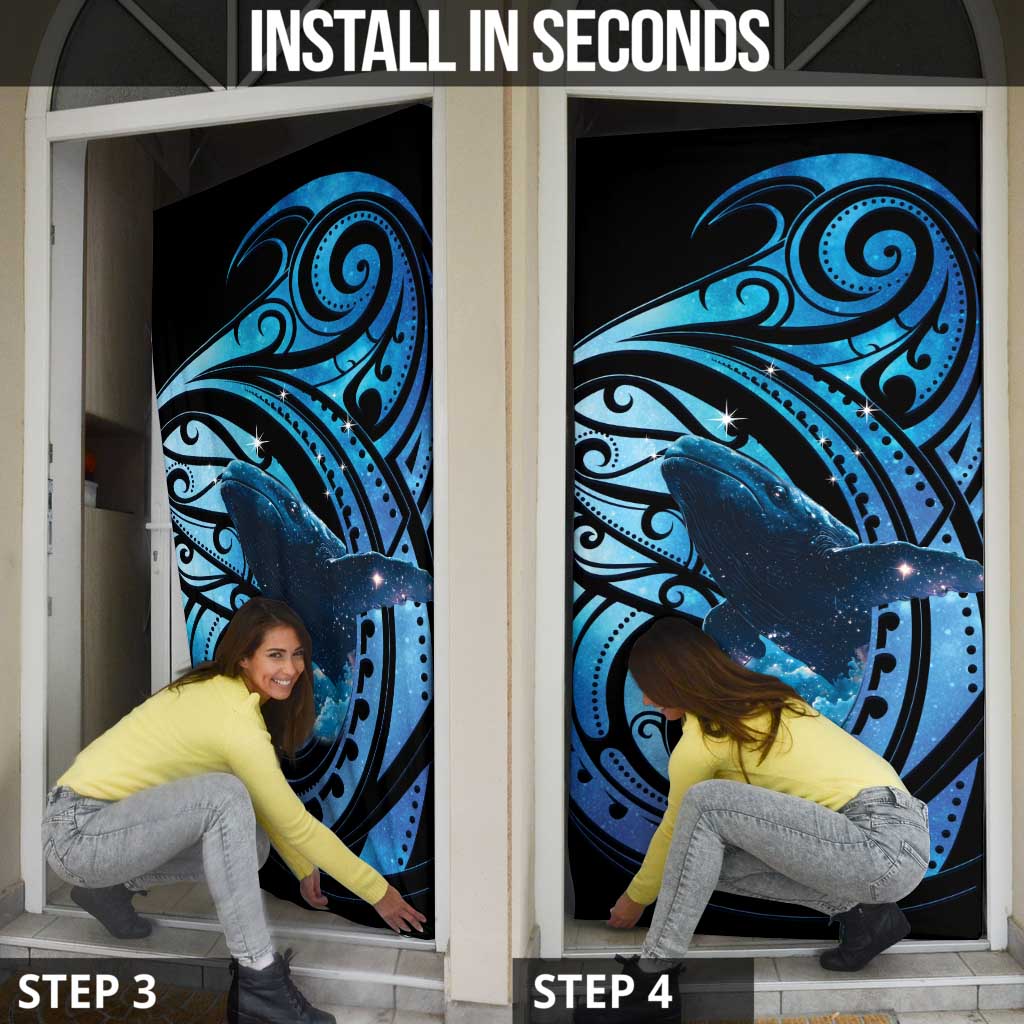 New Zealand Matariki Door Cover Maori Humpback Whale Galaxy