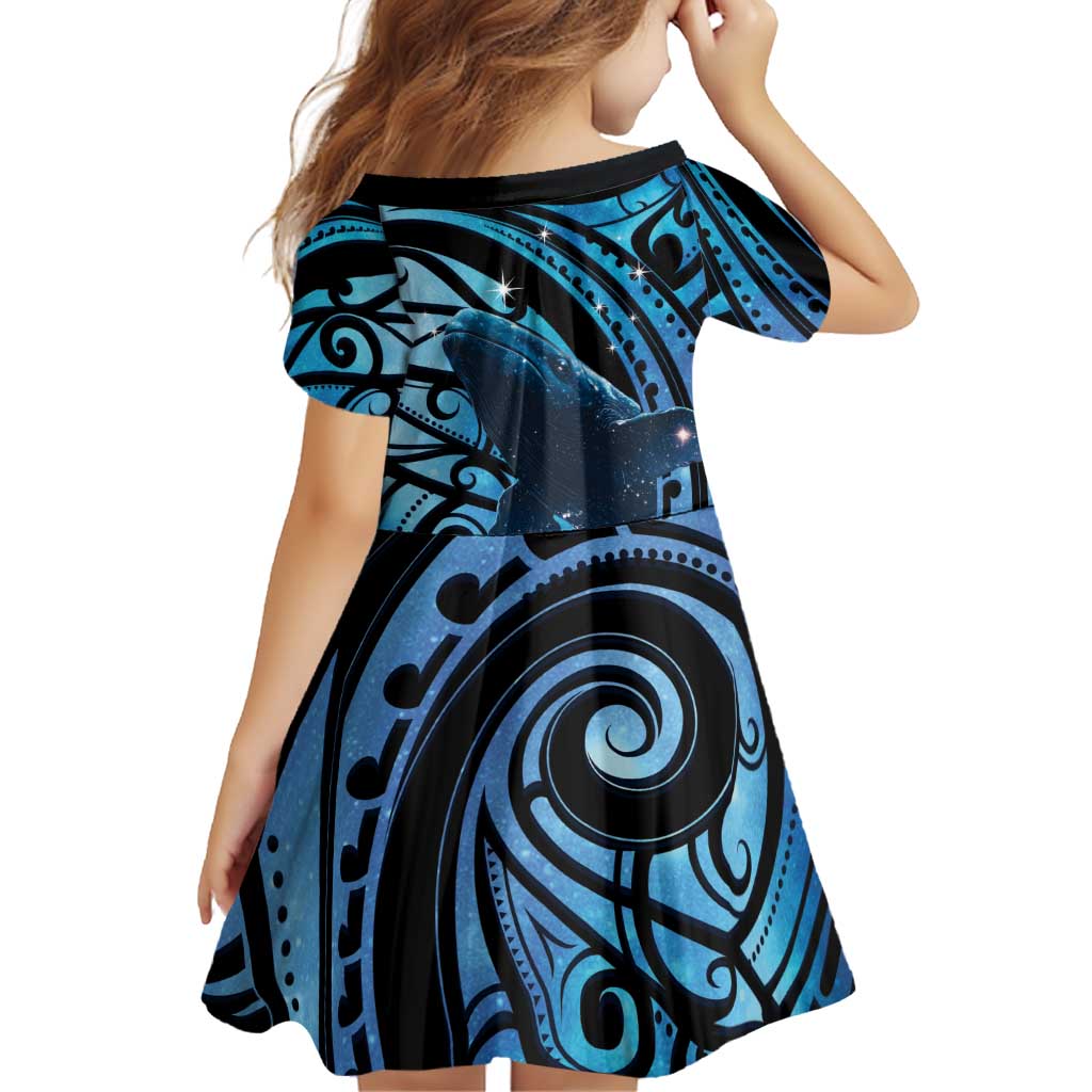 New Zealand Matariki Family Matching Summer Maxi Dress and Hawaiian Shirt Maori Humpback Whale Galaxy LT22 - Polynesian Pride