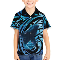 New Zealand Matariki Kid Hawaiian Shirt Maori Humpback Whale Galaxy