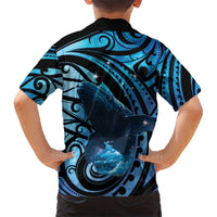 New Zealand Matariki Kid Hawaiian Shirt Maori Humpback Whale Galaxy