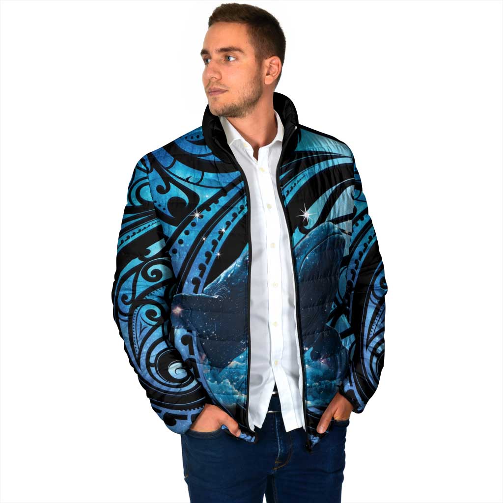 New Zealand Matariki Padded Jacket Maori Humpback Whale Galaxy