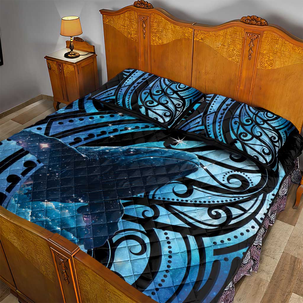 New Zealand Matariki Quilt Bed Set Maori Humpback Whale Galaxy