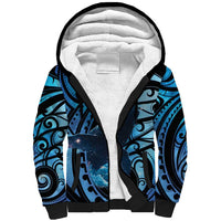 New Zealand Matariki Sherpa Hoodie Maori Humpback Whale Galaxy