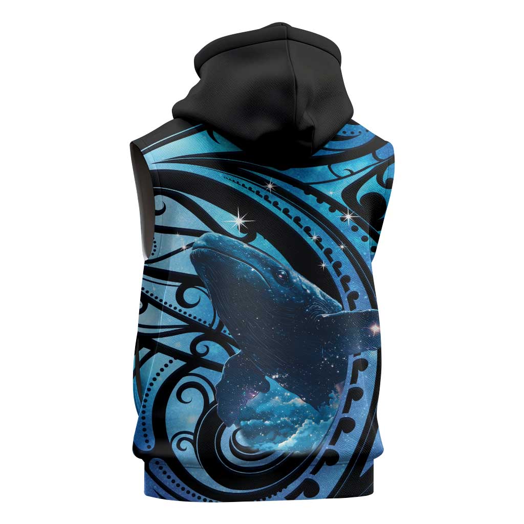 New Zealand Matariki Sleeveless Hoodie Maori Humpback Whale Galaxy
