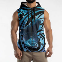 New Zealand Matariki Sleeveless Zip Hoodie Maori Humpback Whale Galaxy