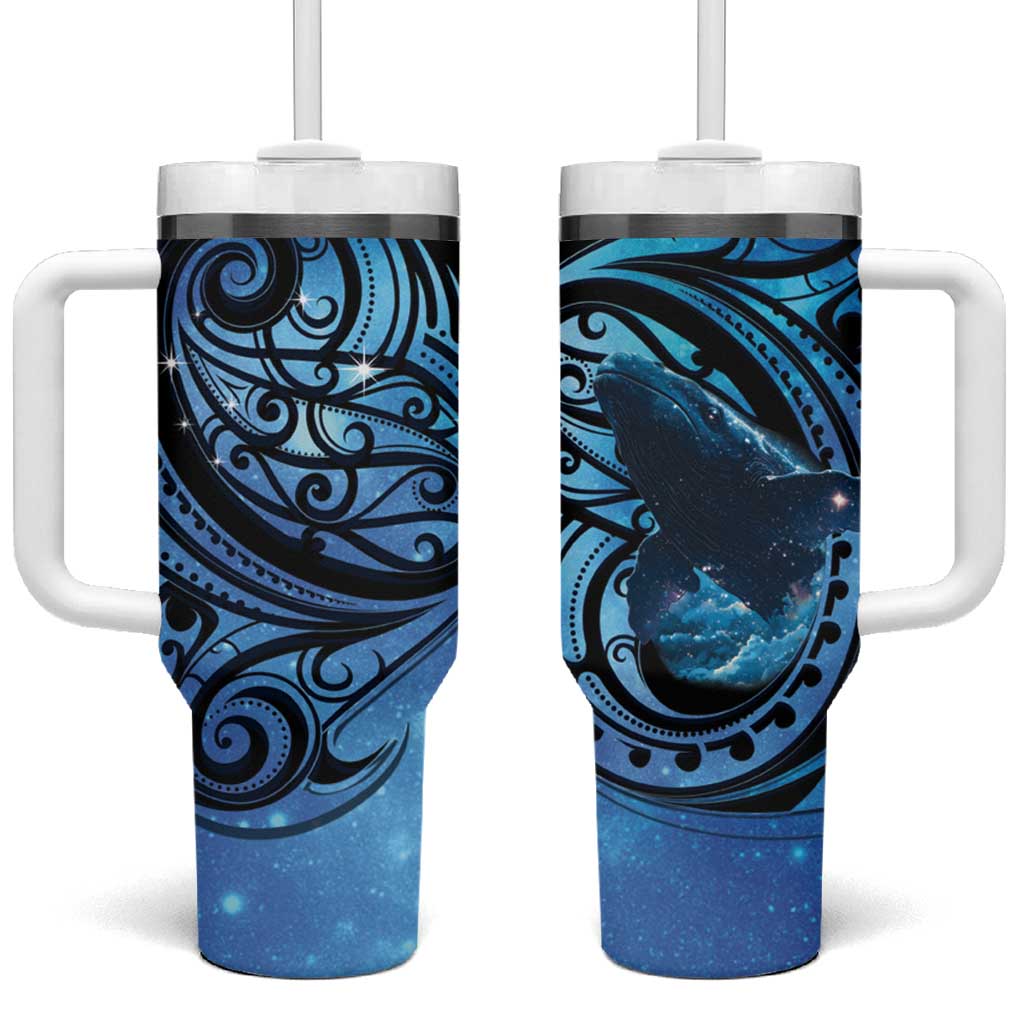 New Zealand Matariki Tumbler With Handle Maori Humpback Whale Galaxy