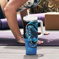New Zealand Matariki Tumbler With Handle Maori Humpback Whale Galaxy