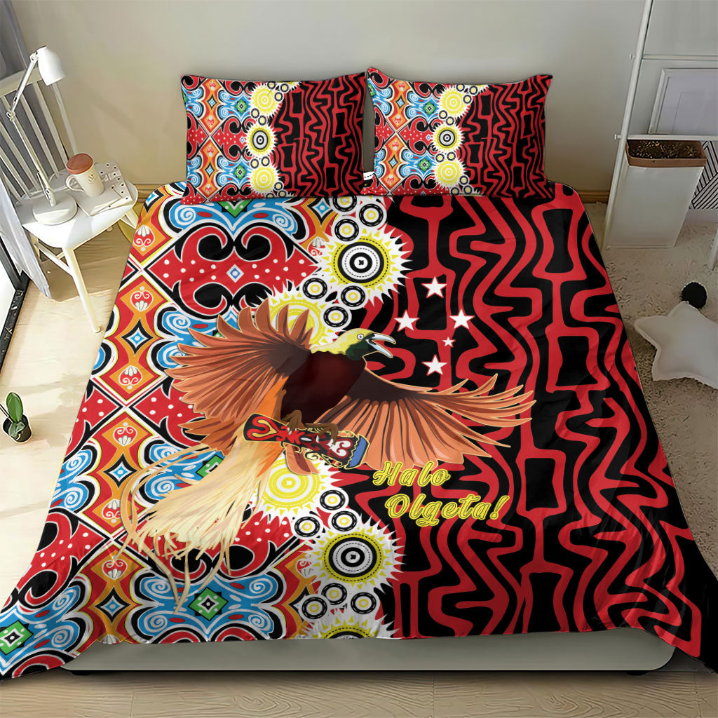 Papua New Guinea Pidgin Language Week Bedding Set Halo Olgeta Tok Pisin Wik Bird Of Paradise Oro Batik LT22 - Polynesian Pride