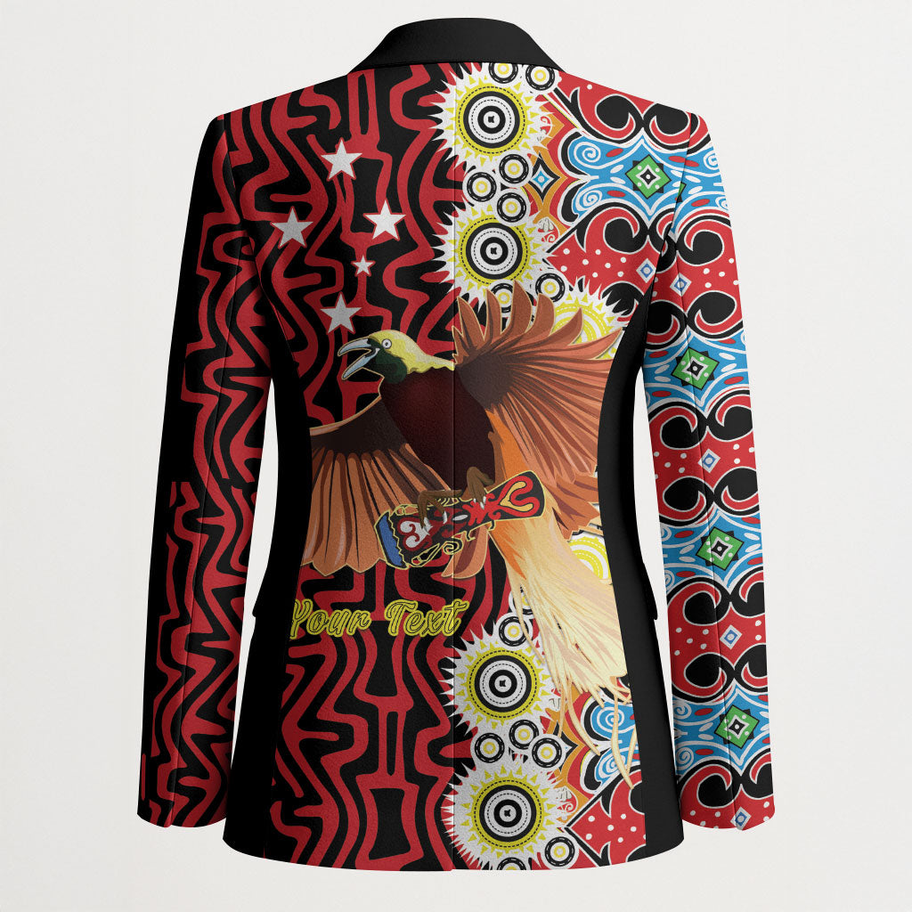 Personalised Papua New Guinea Pidgin Language Week Blazer Halo Olgeta Tok Pisin Wik Bird Of Paradise Oro Batik LT22 - Polynesian Pride