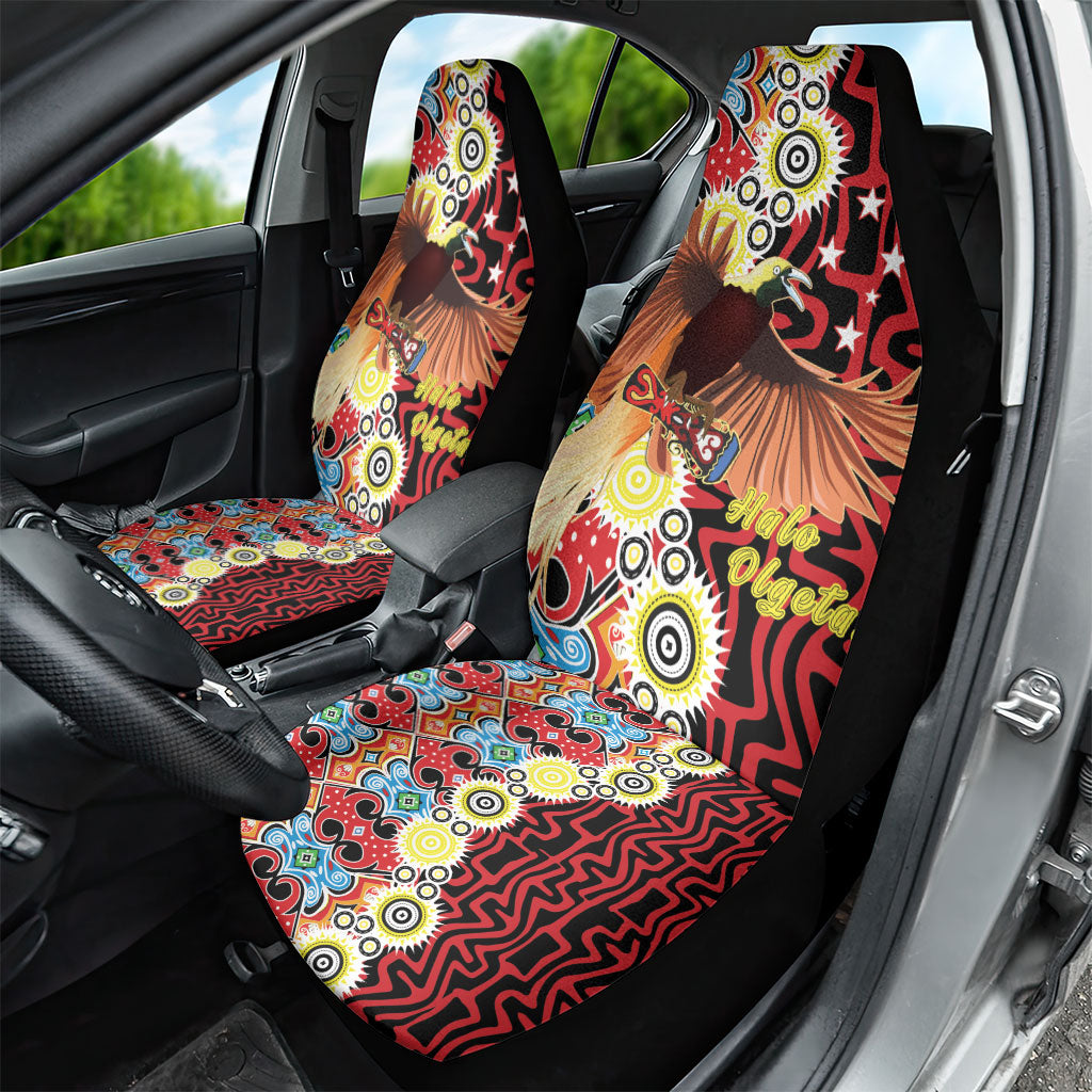 Papua New Guinea Pidgin Language Week Car Seat Cover Halo Olgeta Tok Pisin Wik Bird Of Paradise Oro Batik LT22 - Polynesian Pride