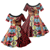 Personalised Papua New Guinea Pidgin Language Week Family Matching Tank Maxi Dress and Hawaiian Shirt Halo Olgeta Tok Pisin Wik Bird Of Paradise Oro Batik LT22 Daughter's Dress Red - Polynesian Pride