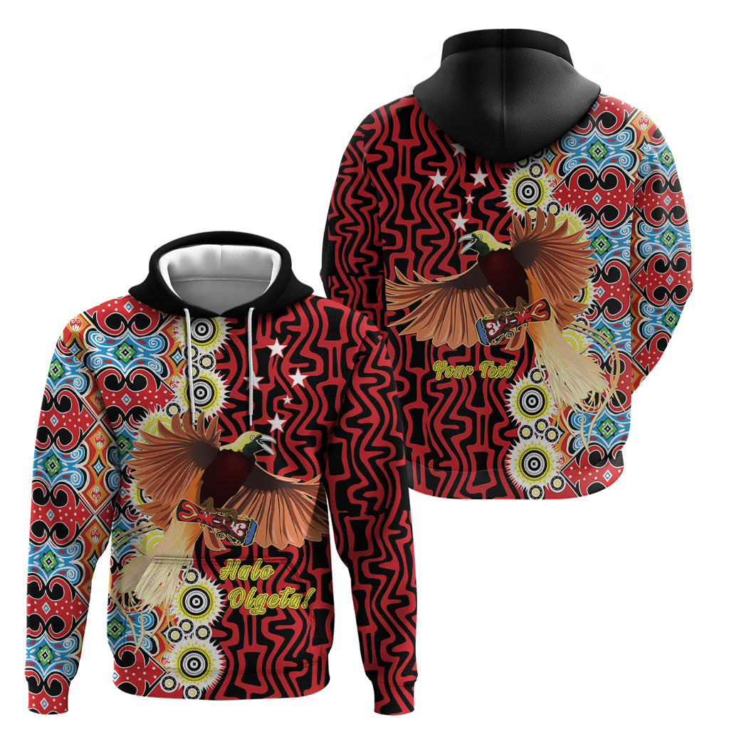 Personalised Papua New Guinea Pidgin Language Week Hoodie Halo Olgeta Tok Pisin Wik Bird Of Paradise Oro Batik LT22 - Polynesian Pride
