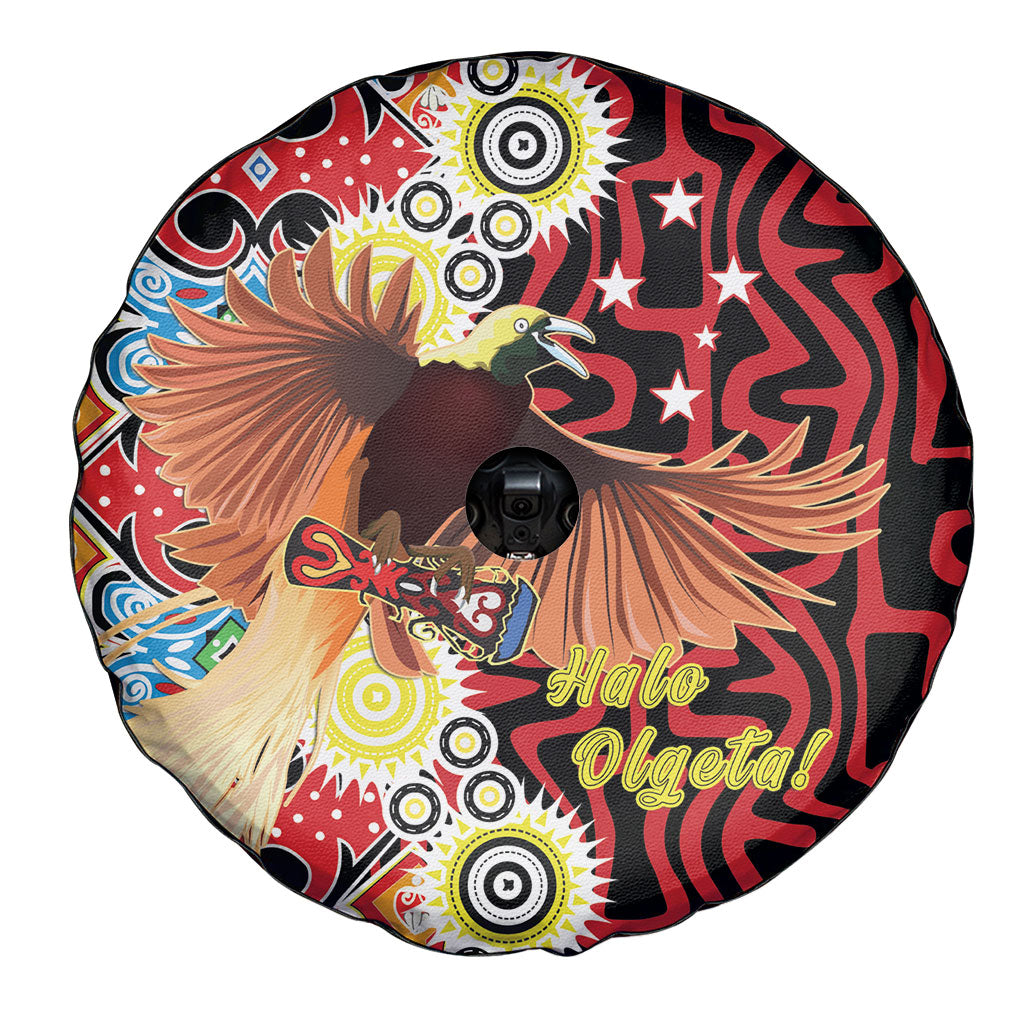 Papua New Guinea Pidgin Language Week Spare Tire Cover Halo Olgeta Tok Pisin Wik Bird Of Paradise Oro Batik LT22 - Polynesian Pride